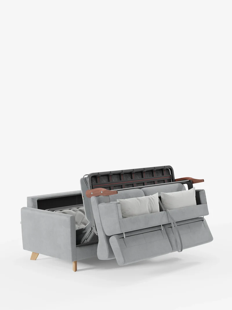 Francy canapé-lit avec appuie-têtes réglables - 100% déhoussable en élégant tissu anti-taches T30