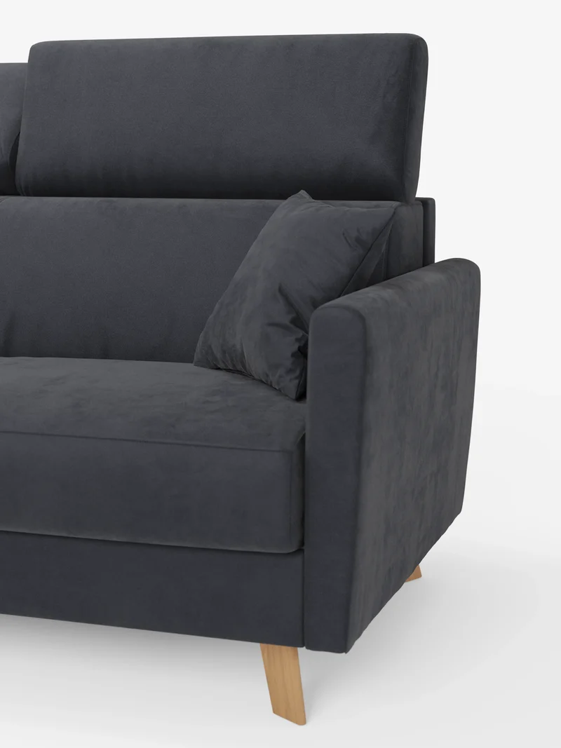 Francy canapé-lit avec appuie-têtes réglables - 100% déhoussable en élégant tissu anti-taches T30