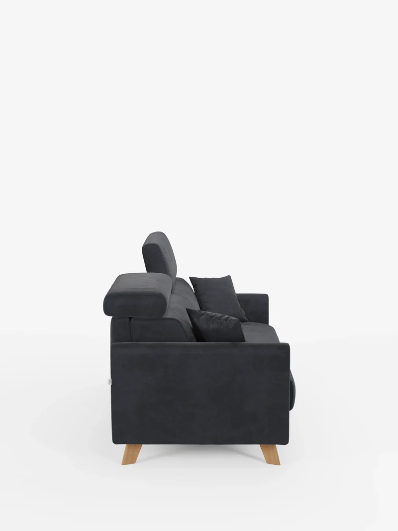 Francy canapé-lit avec appuie-têtes réglables - 100% déhoussable en élégant tissu anti-taches T30