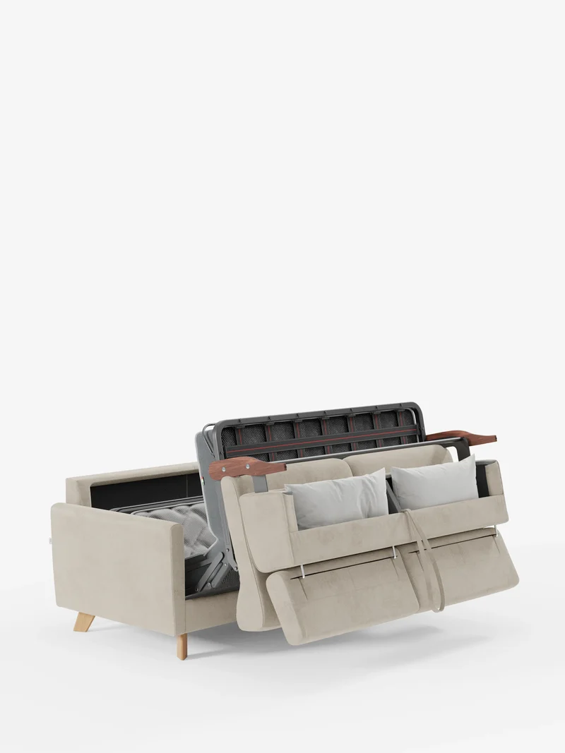 Francy canapé-lit avec appuie-têtes réglables - 100% déhoussable en élégant tissu anti-taches T30