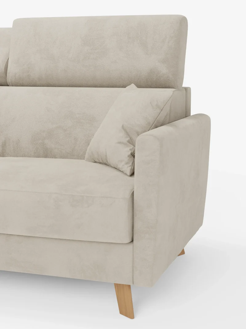 Francy canapé-lit avec appuie-têtes réglables - 100% déhoussable en élégant tissu anti-taches T30