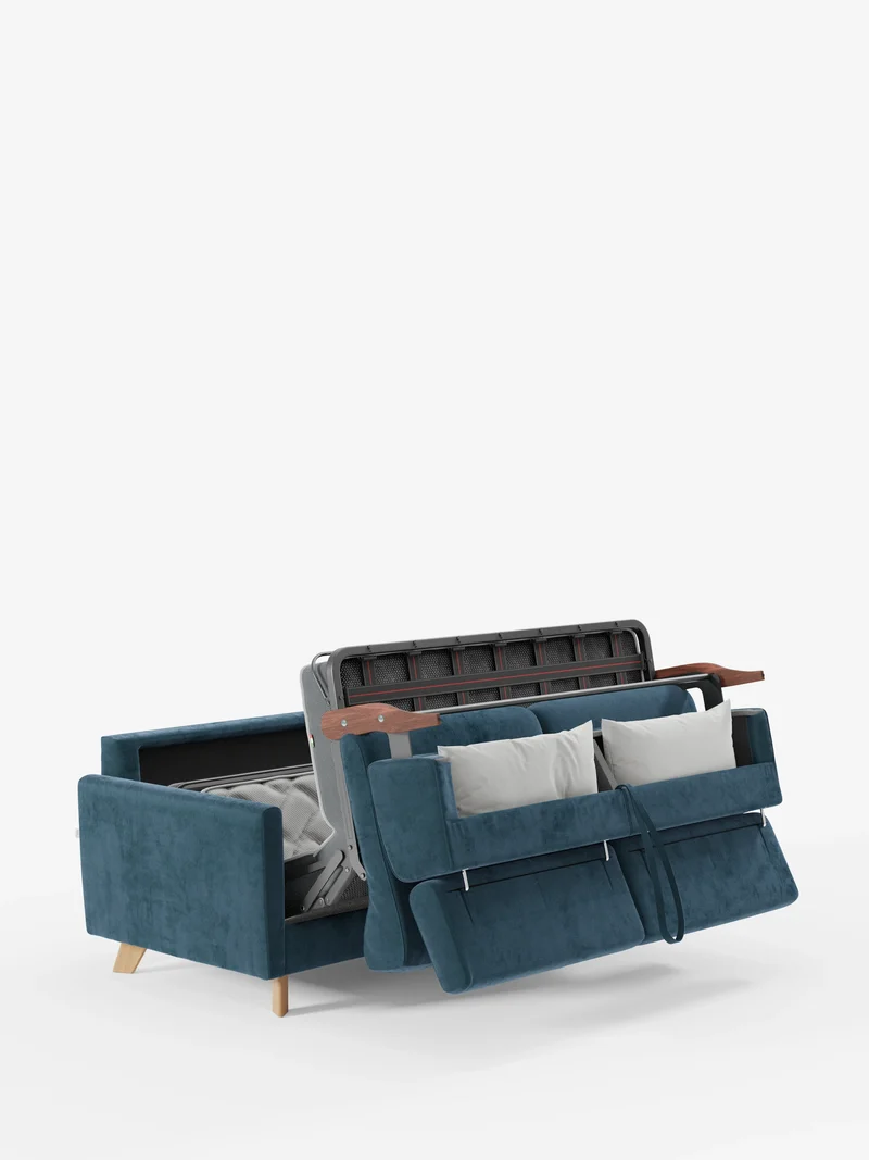 Francy canapé-lit avec appuie-têtes réglables - 100% déhoussable en élégant tissu anti-taches T30