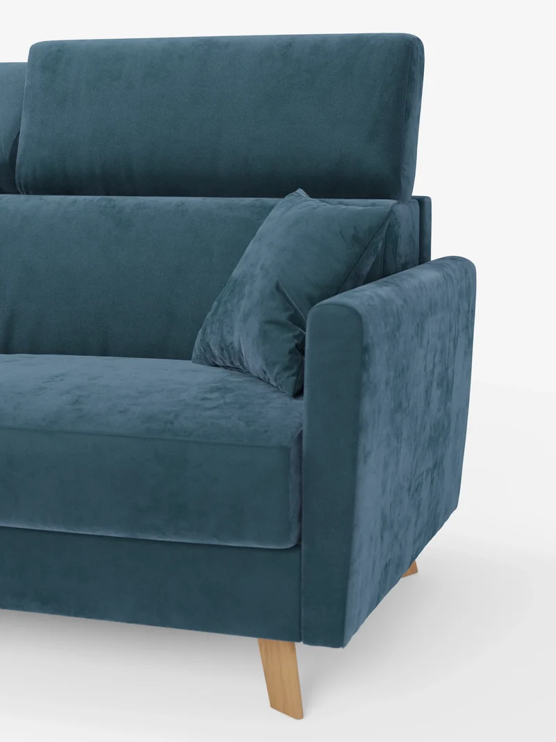 Francy canapé-lit avec appuie-têtes réglables - 100% déhoussable en élégant tissu anti-taches T30