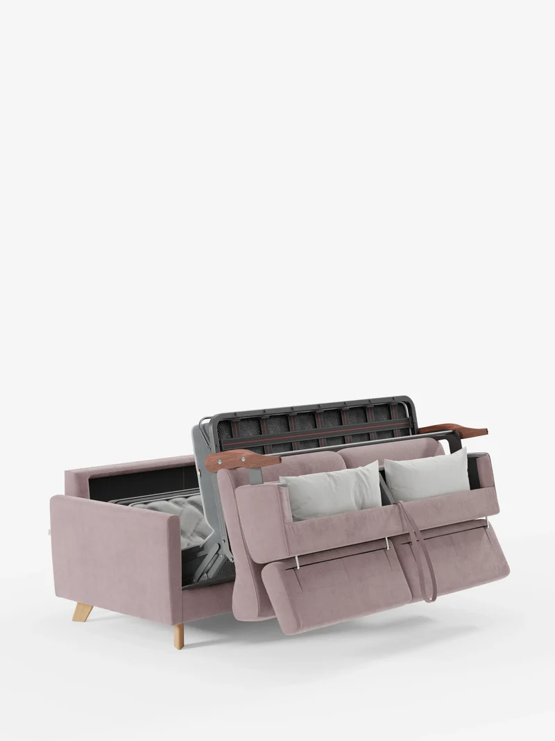 Francy canapé-lit avec appuie-têtes réglables - 100% déhoussable en élégant tissu anti-taches T30