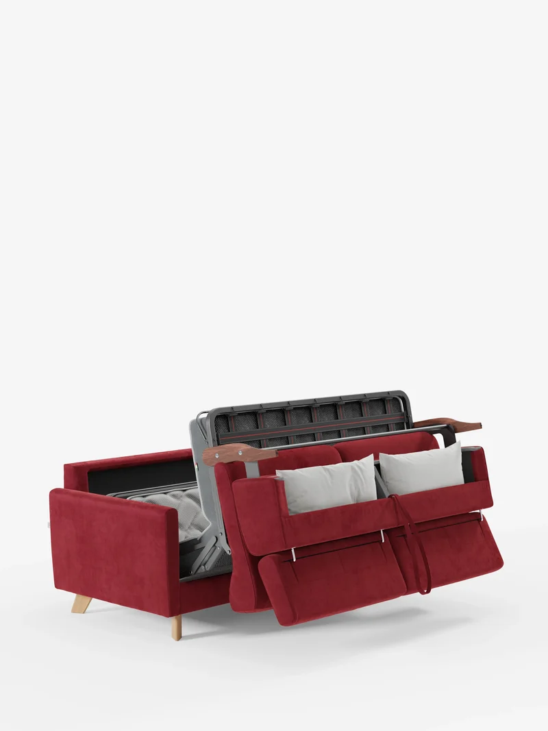 Francy canapé-lit avec appuie-têtes réglables - 100% déhoussable en élégant tissu anti-taches T30