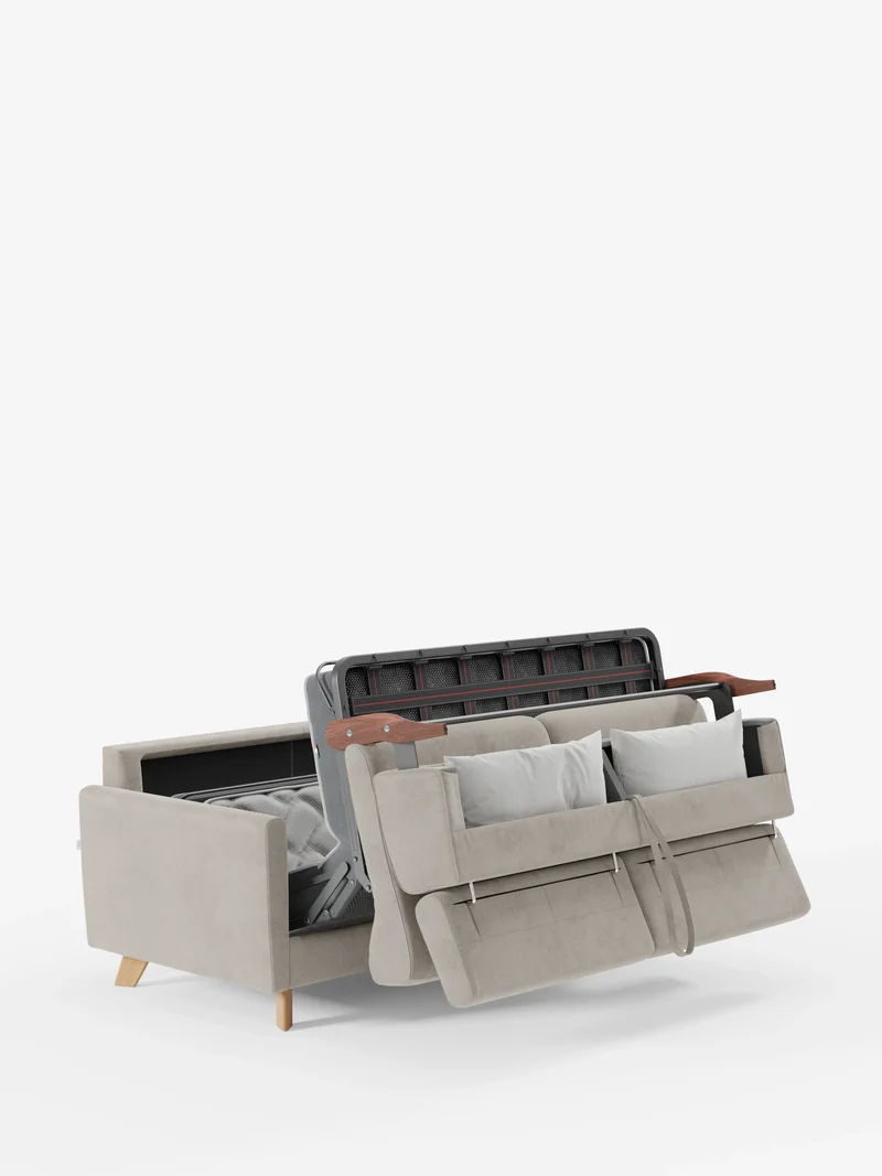 Francy canapé-lit avec appuie-têtes réglables - 100% déhoussable en élégant tissu anti-taches T30