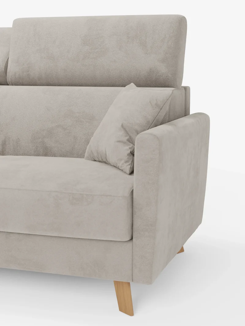 Francy canapé-lit avec appuie-têtes réglables - 100% déhoussable en élégant tissu anti-taches T30
