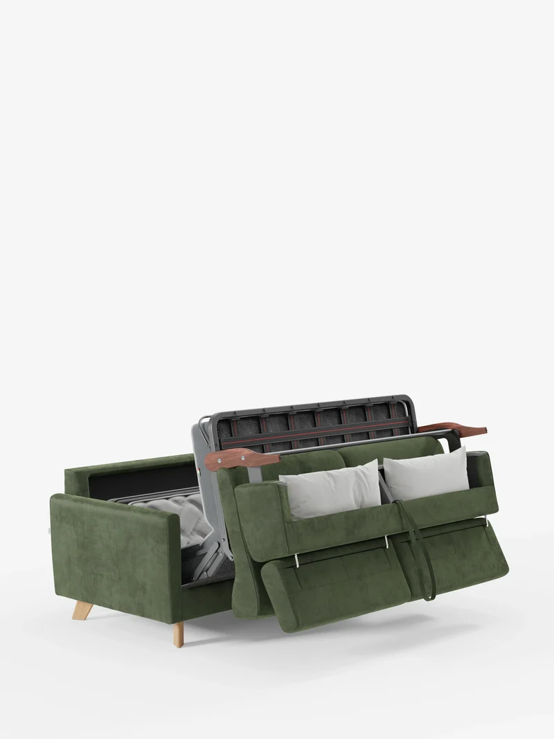 Francy canapé-lit avec appuie-têtes réglables - 100% déhoussable en élégant tissu anti-taches T30