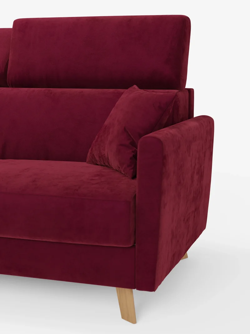 Francy canapé-lit avec appuie-têtes réglables - 100% déhoussable en élégant tissu anti-taches T30
