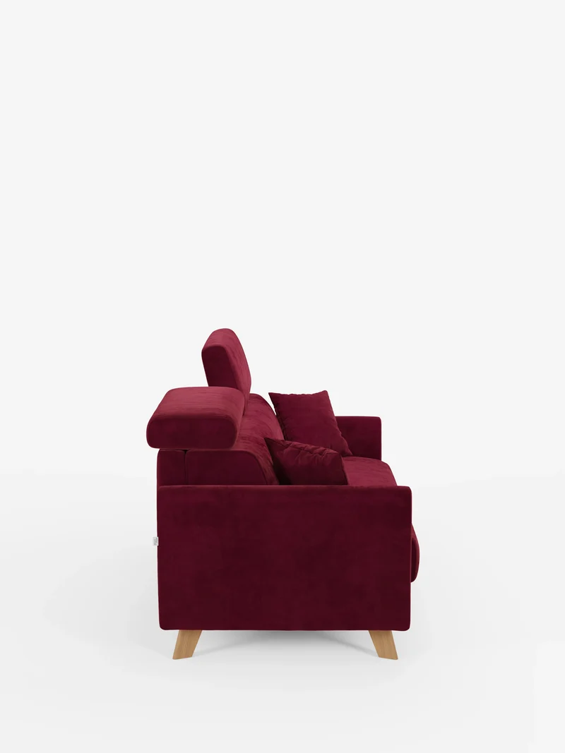 Francy canapé-lit avec appuie-têtes réglables - 100% déhoussable en élégant tissu anti-taches T30