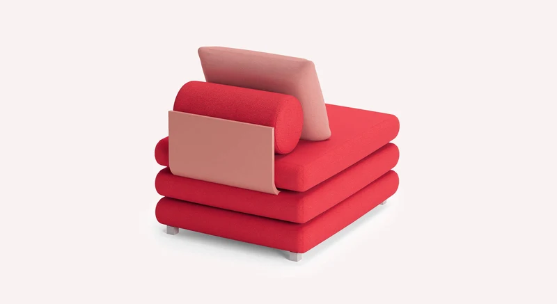 Fauteuil SUISSE Fluf Madras / 35-Flamingo
