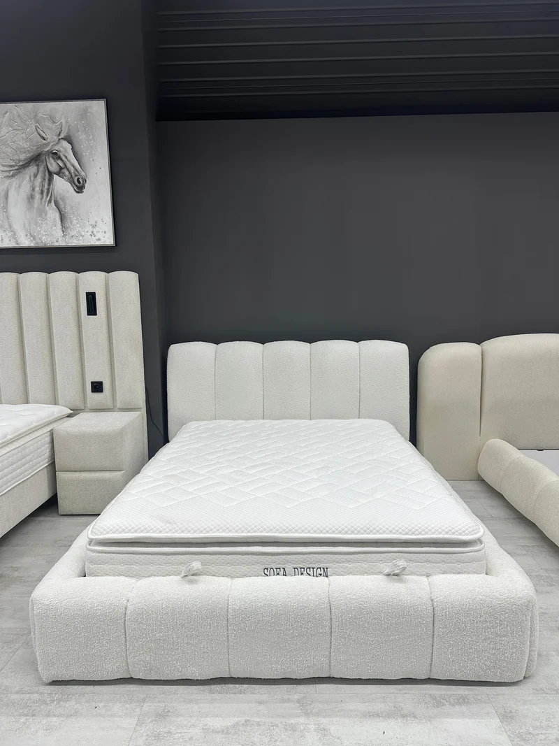 Lit Coffre-VALERIA Style Bubble- Matelas Surmatelas