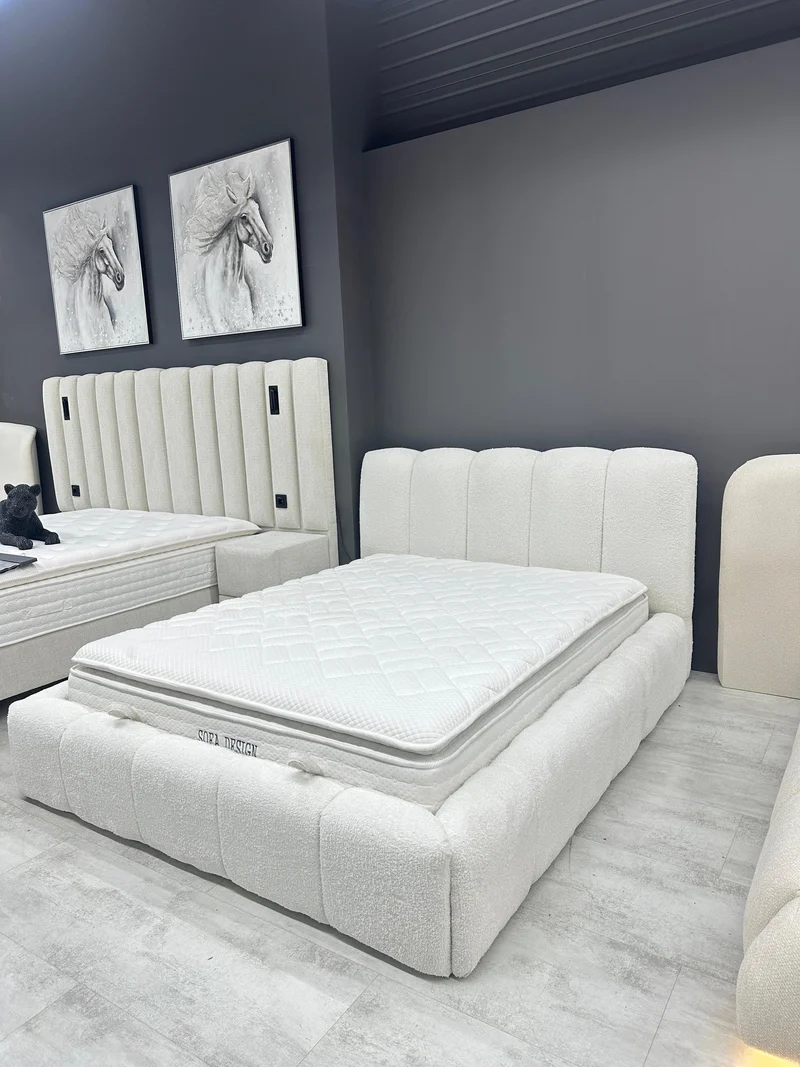 Lit Coffre-VALERIA Style Bubble- Matelas Surmatelas
