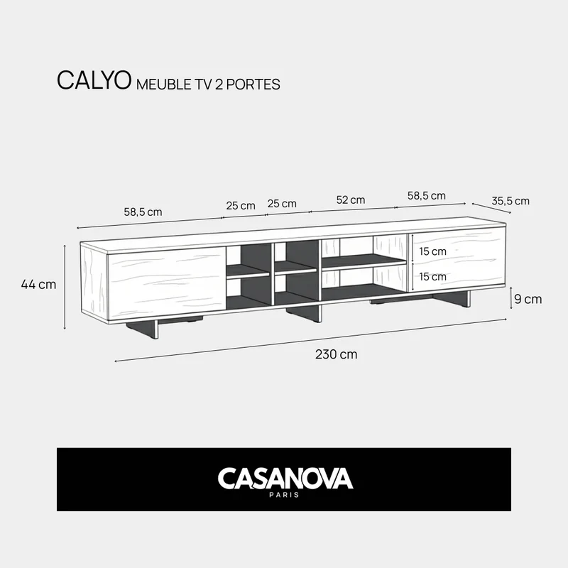 CALYO - MEUBLE TV 2 PORTES