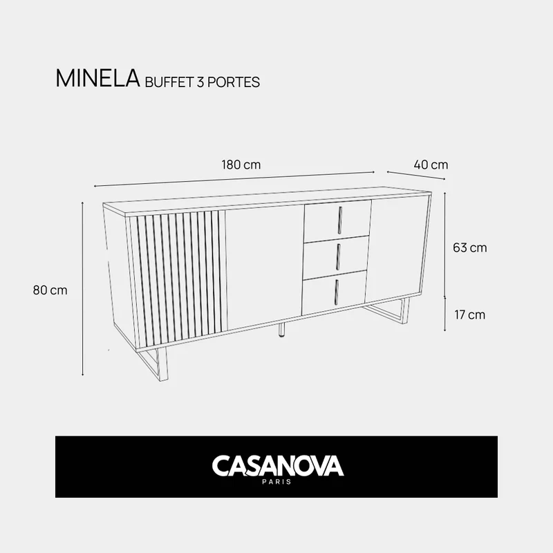 MINELA - BUFFET 3 PORTES