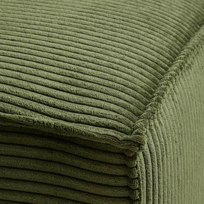 Pouf KAVE HOME Blok 150x70cm en velours côtelé vert