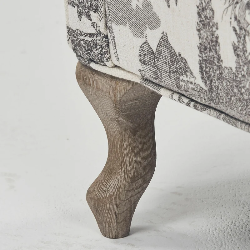Fauteuil LOBERON Fallowmere Toile de Jouy Noir/Blanc