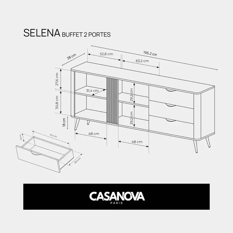 SELENA - BUFFET 2 PORTES