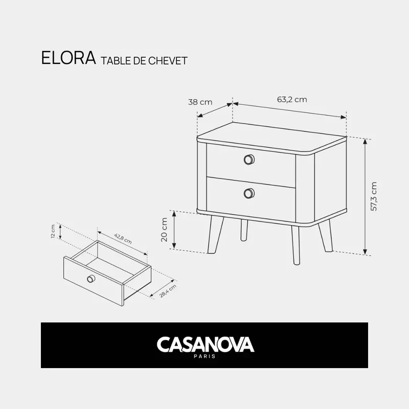 ELORA - TABLE DE CHEVET