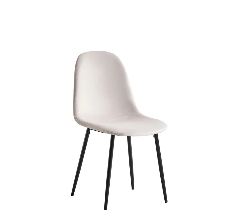 Chaise Scandinave velours pieds noir
