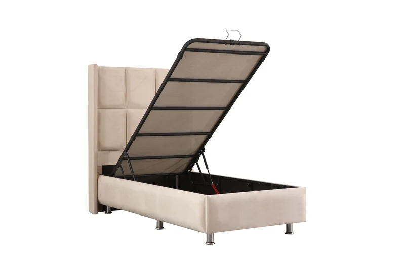 Lit Coffre Enfant RIO Velours Beige