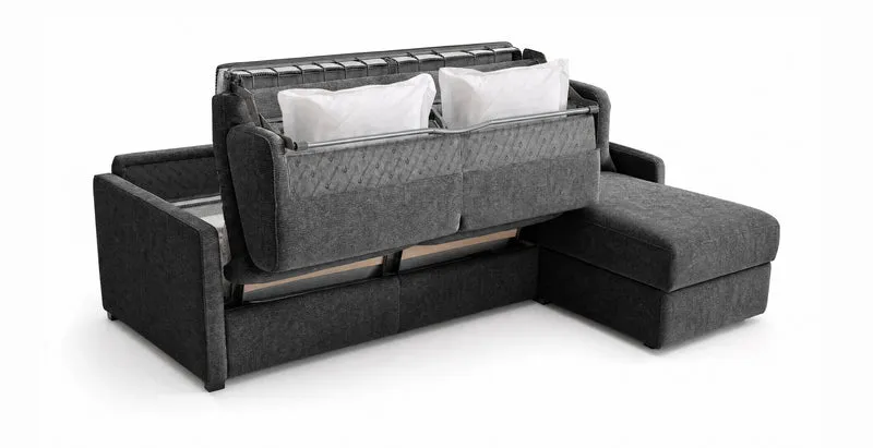 PALAVAS - Canapé d'angle convertible 5 places - Velours