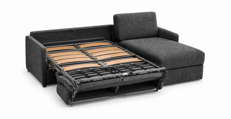 PALAVAS - Canapé d'angle convertible 5 places - Velours