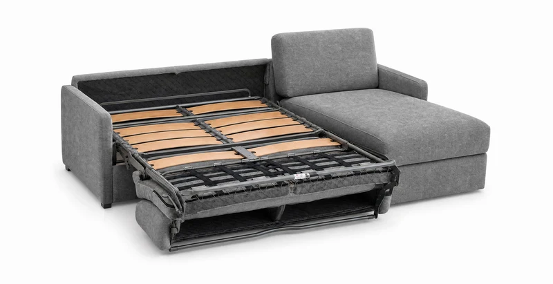 PALAVAS - Canapé d'angle convertible 5 places - Velours