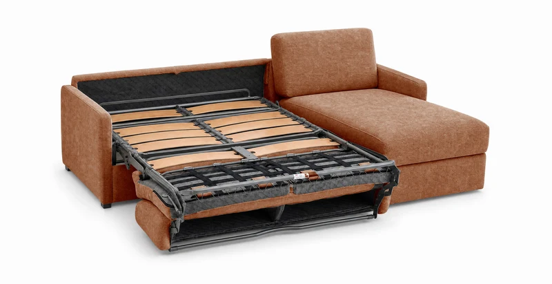 PALAVAS - Canapé d'angle convertible 5 places - Velours
