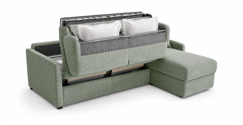 PALAVAS - Canapé d'angle convertible 5 places - Velours