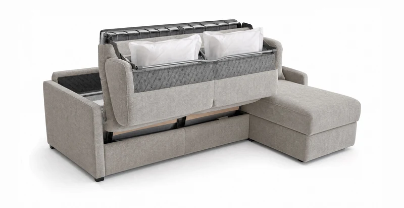 PALAVAS - Canapé d'angle convertible 5 places - Velours