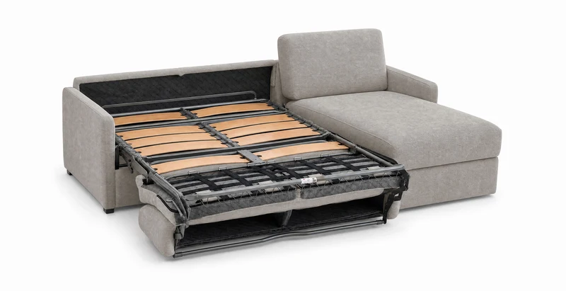 PALAVAS - Canapé d'angle convertible 5 places - Velours