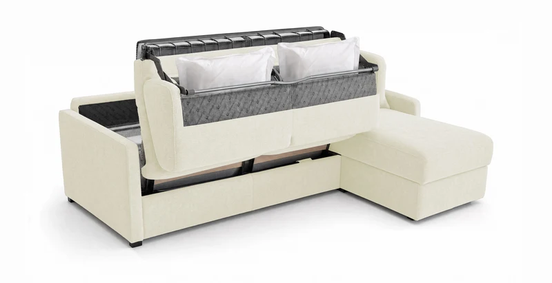 PALAVAS - Canapé d'angle convertible 5 places - Velours