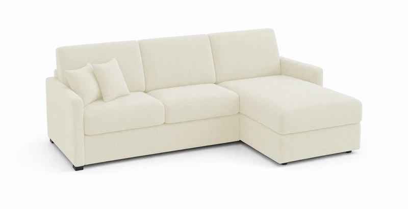 PALAVAS - Canapé d'angle convertible 5 places - Velours