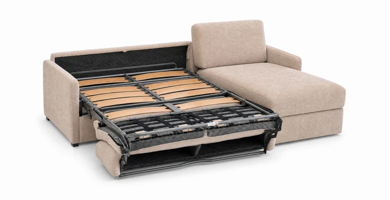 PALAVAS - Canapé d'angle convertible 5 places - Velours