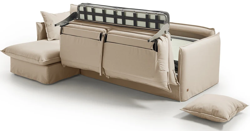 SALLANCHES - Canapé d'angle convertible - Angle gauche - 5 places - Toile