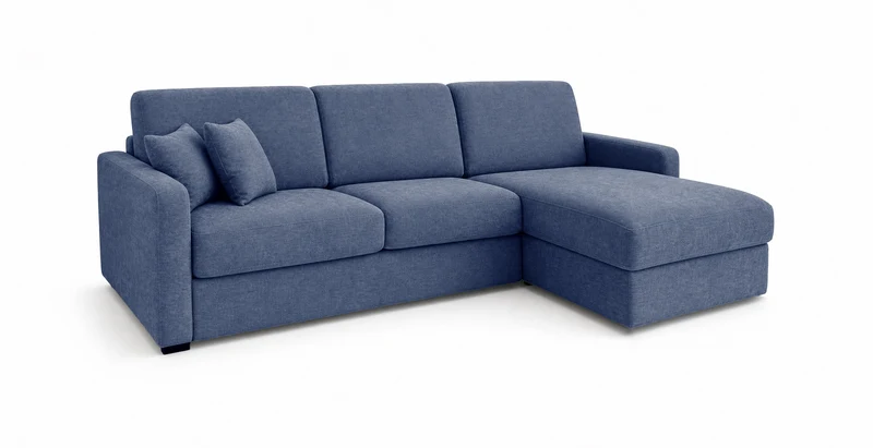 PASSY - Canapé d'angle convertible 6 places - Velours