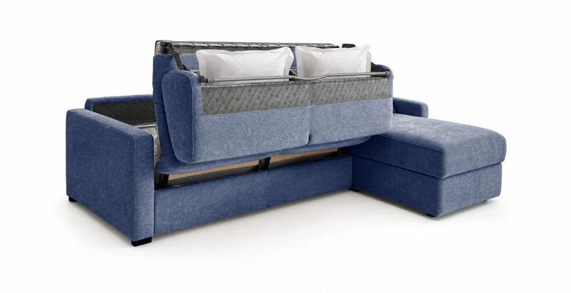 PASSY - Canapé d'angle convertible 6 places - Velours