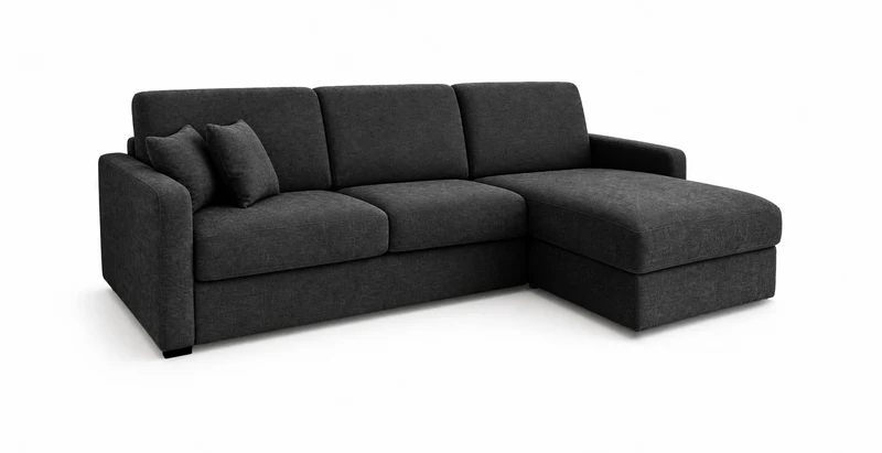 PASSY - Canapé d'angle convertible 6 places - Velours