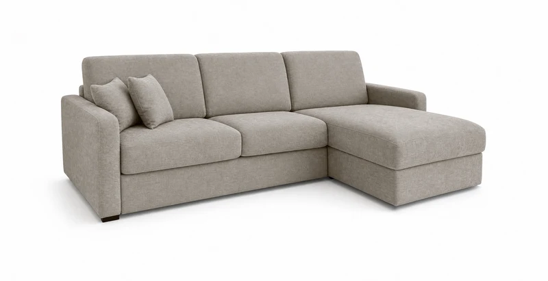 PASSY - Canapé d'angle convertible 6 places - Velours