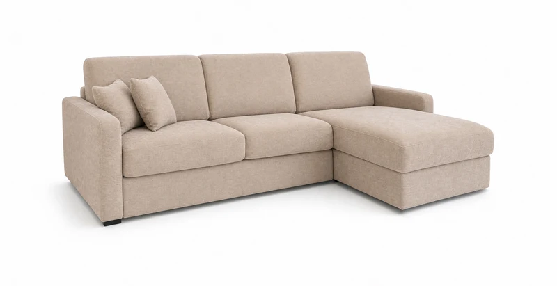 PASSY - Canapé d'angle convertible 6 places - Velours