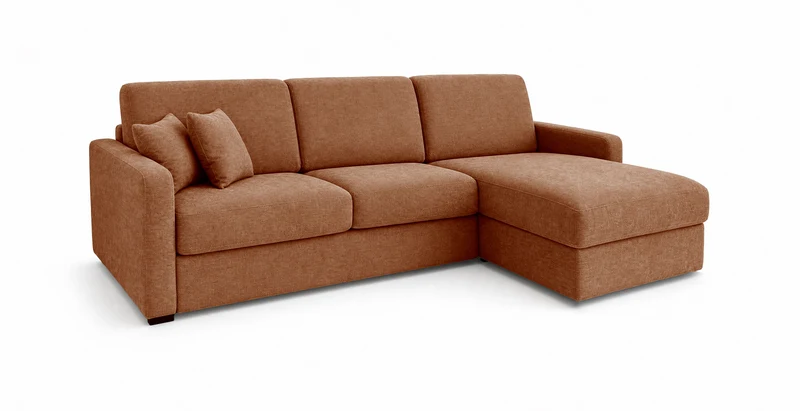 PASSY - Canapé d'angle convertible 6 places - Velours