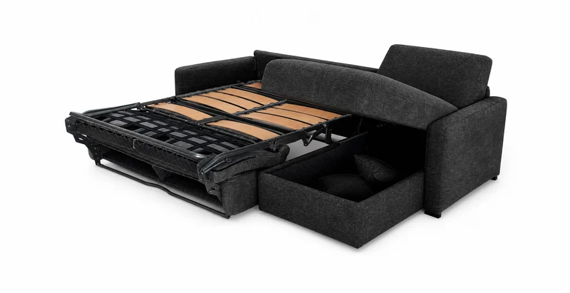 PASSY - Canapé d'angle convertible 6 places - Velours