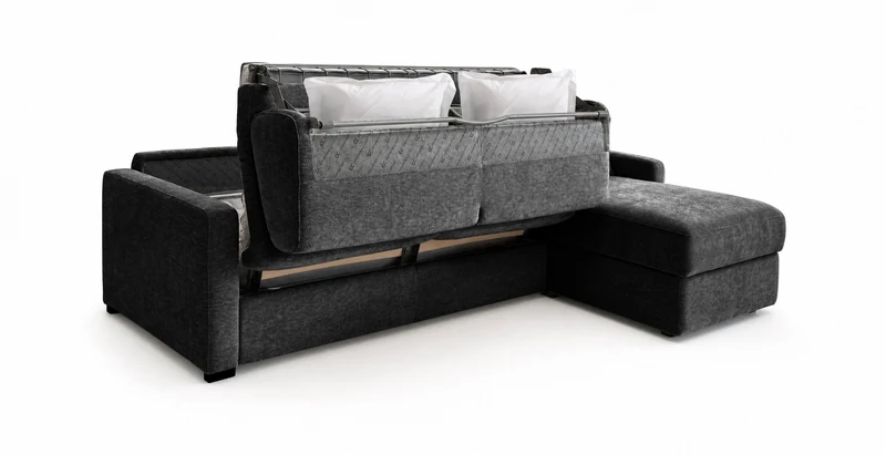 PASSY - Canapé d'angle convertible 6 places - Velours