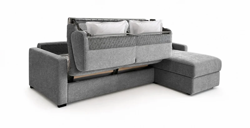 PASSY - Canapé d'angle convertible 6 places - Velours