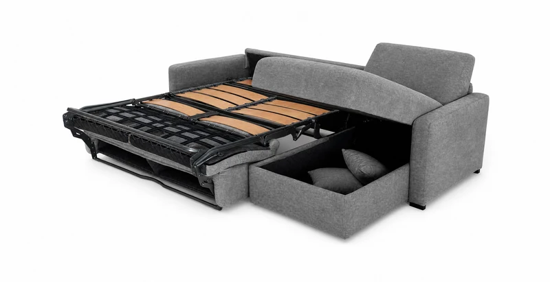PASSY - Canapé d'angle convertible 6 places - Velours