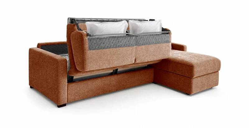 PASSY - Canapé d'angle convertible 6 places - Velours