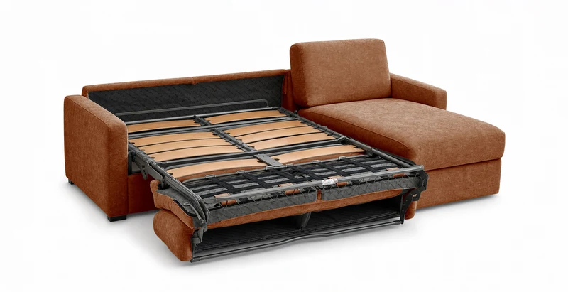 PASSY - Canapé d'angle convertible 6 places - Velours