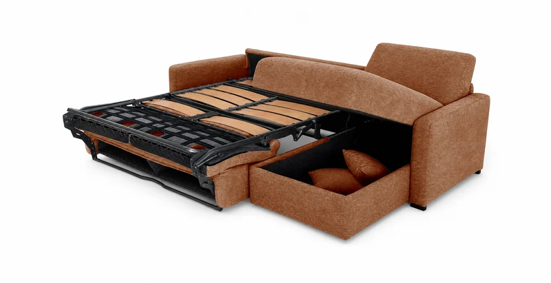 PASSY - Canapé d'angle convertible 6 places - Velours
