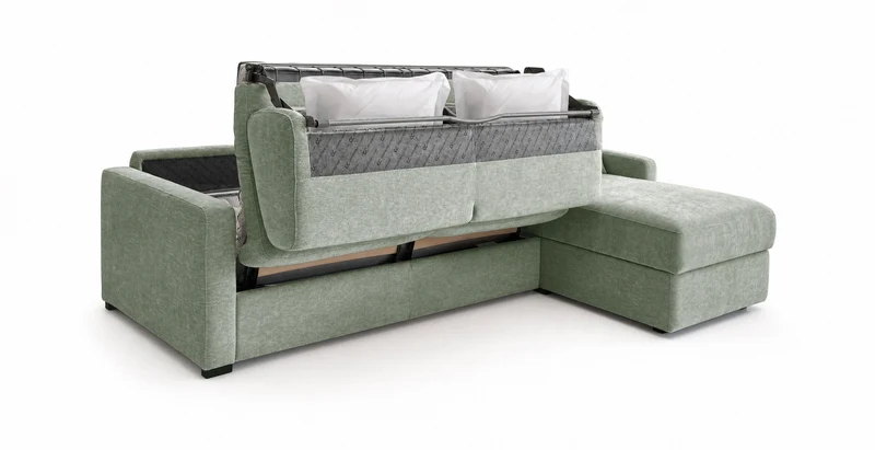 PASSY - Canapé d'angle convertible 6 places - Velours